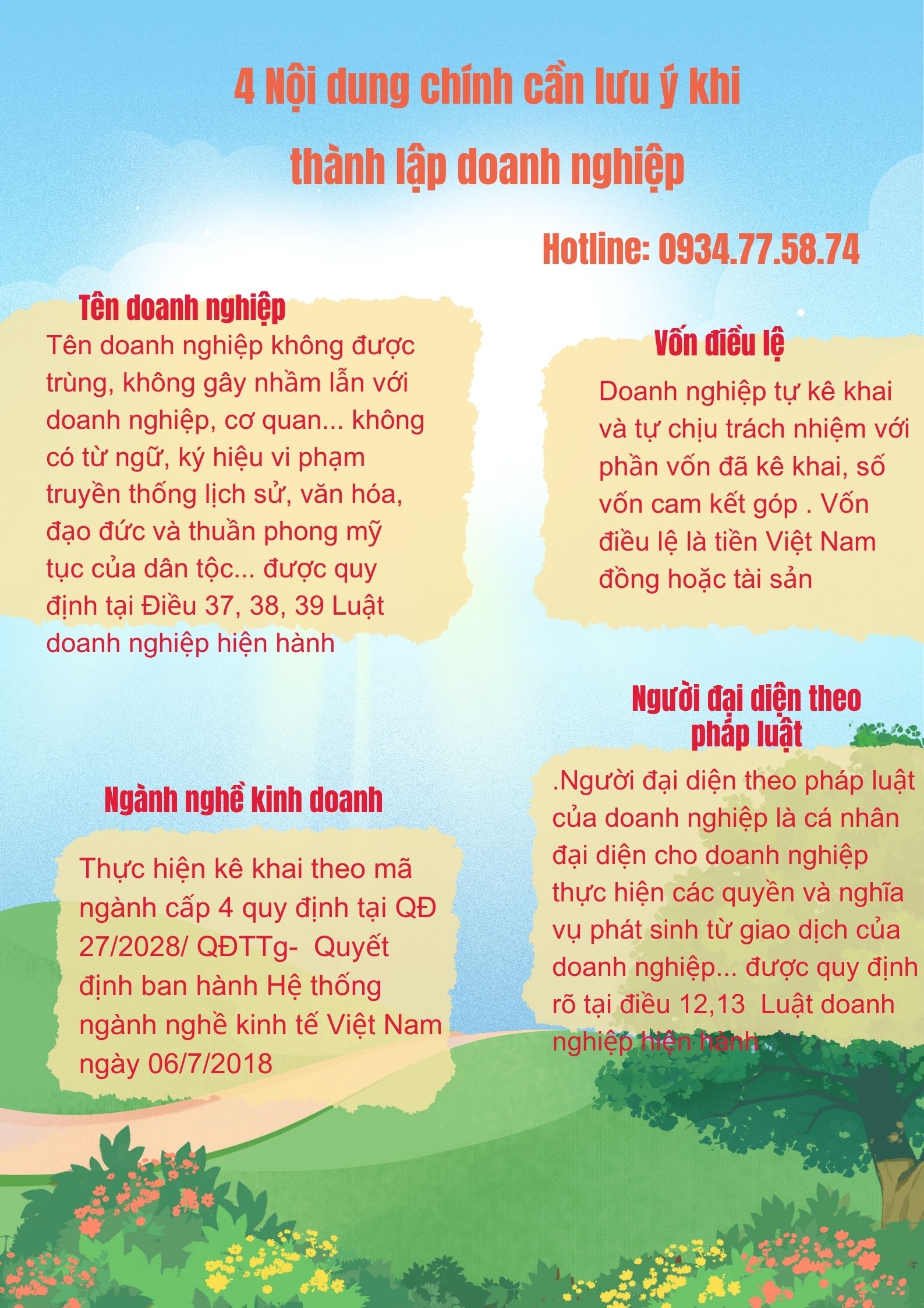 Những điều cần lưu ý khi đăng ký doanh nghiệp (tên, địa chỉ, vốn, ngành nghề…) trong Công ty Cổ Phần