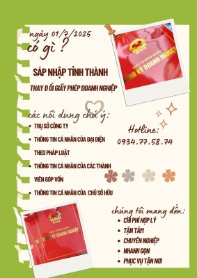 01/07/2025, Khi sáp nhập tỉnh- thành doanh nghiệp cần điều chỉnh nội dung gì trên giấy phép
